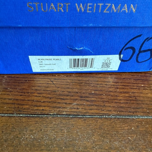 Stuart Weitzman nearlynude‎ sandal heels with pearls size 8.5 - Picture 6 of 7